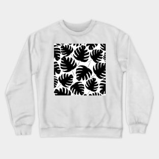 Black & White Monstera Crewneck Sweatshirt